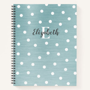 Élégant Monogramme Turquoise Carnet de Glam