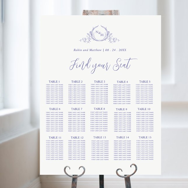 Élégant Monogramme violet Mariage Signe du tableau (Créateur téléchargé)