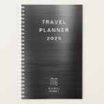 Élégant Monogramme Voyage noir<br><div class="desc">Élégant Monogram Black Travel Planner.</div>