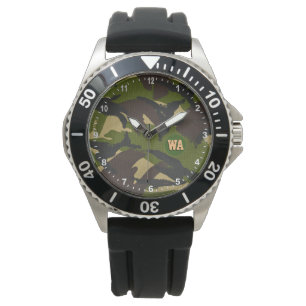 Elégant Montre Camouflage, chasseur monogrammé, Ar