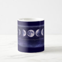 Elegant Moon Phases Galaxy Pattern Coffee Mug