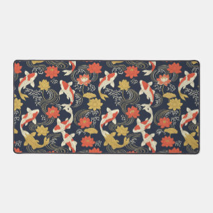 Élégant motif de carpe koï et de lotus