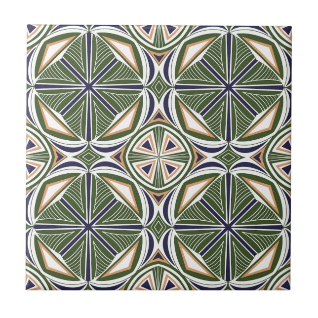 Élégant Motif de carreaux géométriques verts (Devant)