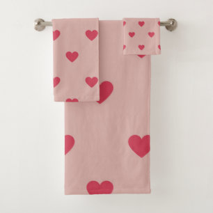 Élégant Motif de coeur rouge et rose