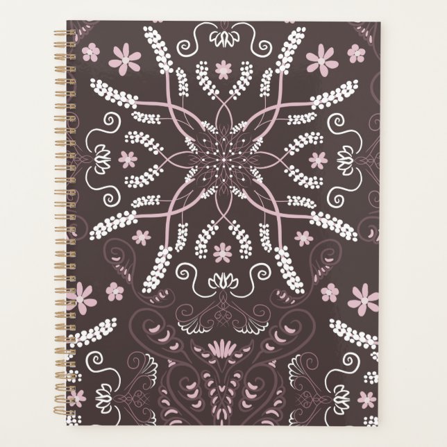 Élégant Motif de mandala botanique foncé (Devant)