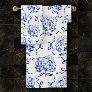 Élégant Motif de toile de fond Preppy Blue Hydrang