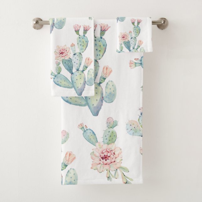 Elégant Motif en fleurs de cactus de Boho (En situation)