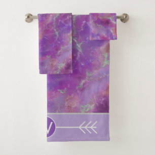 Élégant Motif en marbre rose avec Monogramme