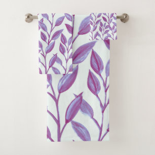 Élégant Motif Feuille de violet botanique modern