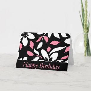 Elégant motif floral Bonne carte d'anniversaire