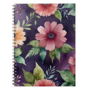 Elégant motif floral Carnet photo spirale