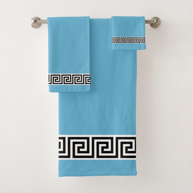 Élégant Motif grec noir sur Turquoise (En situation)
