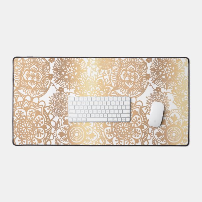 Elégant Motif Mandala Faux Gold et White (Clavier et souris)