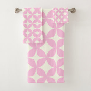 Élégant Motif moderne du milieu du siècle rose pâl