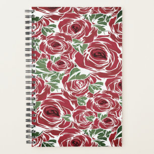 Elégant Motif Rose Vintage - Rouge & Vert Floral