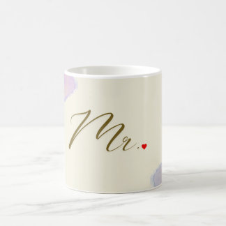 Elégant Mr Mug - Fleurs Bleues Douces & Scri Class