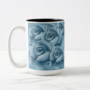 Élégant Mug en Céramique avec Roses Aquarelles Ble