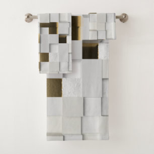 Elégant mur Cube art 3D - blanc et or