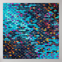 Elégant mur de briques Abstrait moderne | Poster