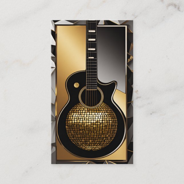 Elégant musicien Carte de visite avec note de musi (Devant)