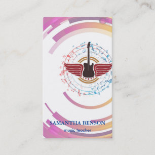 Elégant musicien Carte de visite avec note de musi