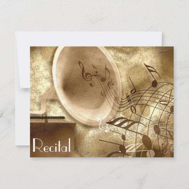 Elégant musique Vintage Unisex Invitations (Devant)