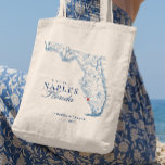 Elégant Naples Florida Mariage Sac fourre-tout d'a<br><div class="desc">Bienvenue à Naples, FL, avec nos sacs fourre-tout de mariage personnalisés avec un thème de carte bleu marine de Floride. Ces sacs sont parfaits pour tenir des bonbons et des objets de première nécessité pendant leur séjour. Parfaits pour des lieux comme LaPlaya Beach Resort, Naples Grande Beach Resort et Edgewater...</div>