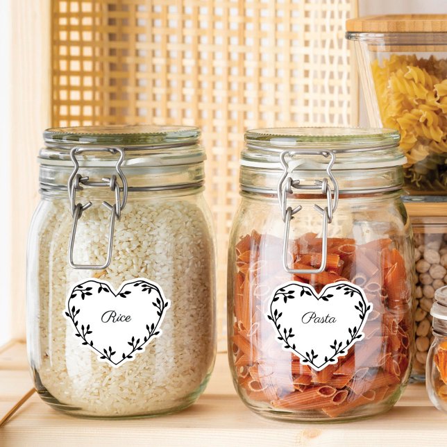 Élégant naturel Leaf Heart Cuisine Étiquettes (Créateur téléchargé)