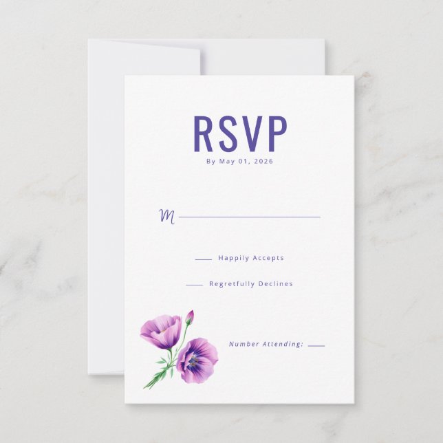 Elegant Navy Floral RSVP (Devant)