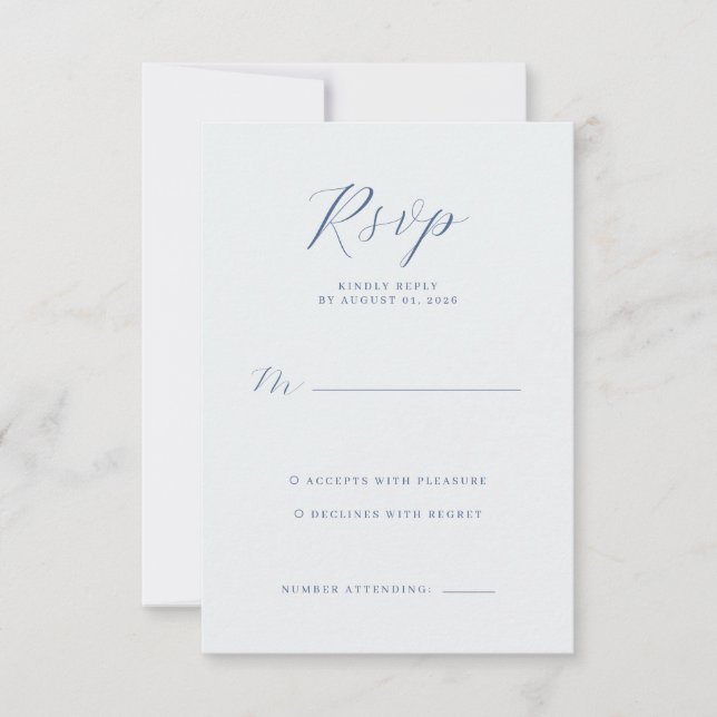Elegant Navy RSVP Card (Devant)