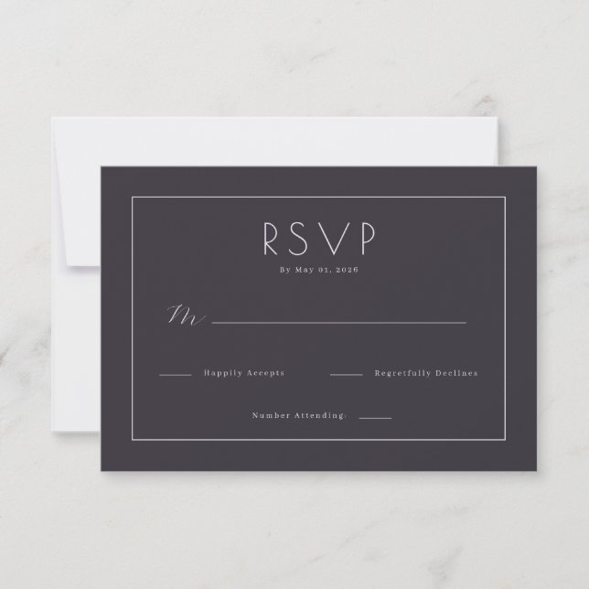Elegant Navy RSVP Card (Devant)