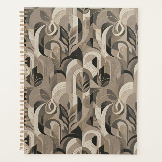 Elegant Neutral Abstract Geometric Notebook  (Devant)