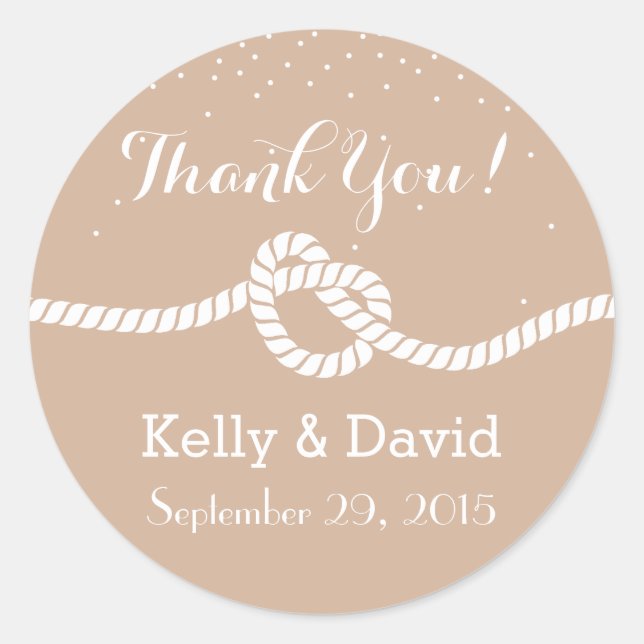 Élégant Neutre Noeud Mariage Faveur Stickers (Devant)