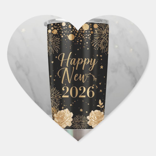 Elegant New Year 2026 Sticker | Gold & Black Label (Devant)