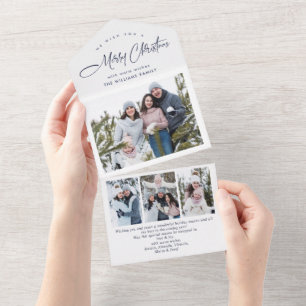 Elégant Noël 4 Photo Greeting Carte de vacances