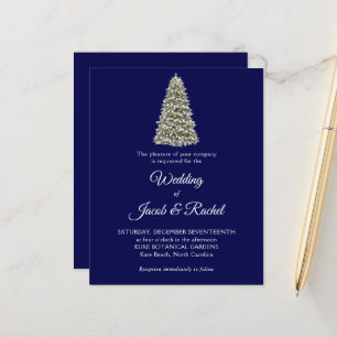 Elégant Noël Arbre Bleu Budget Mariage Inviter