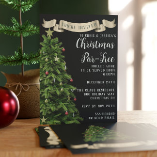 Elégant Noël Arbre Fête Invitation