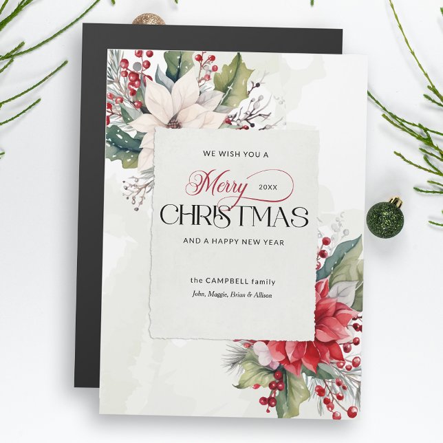 Élégant Noël Botanique Non-Photo (Créateur téléchargé)