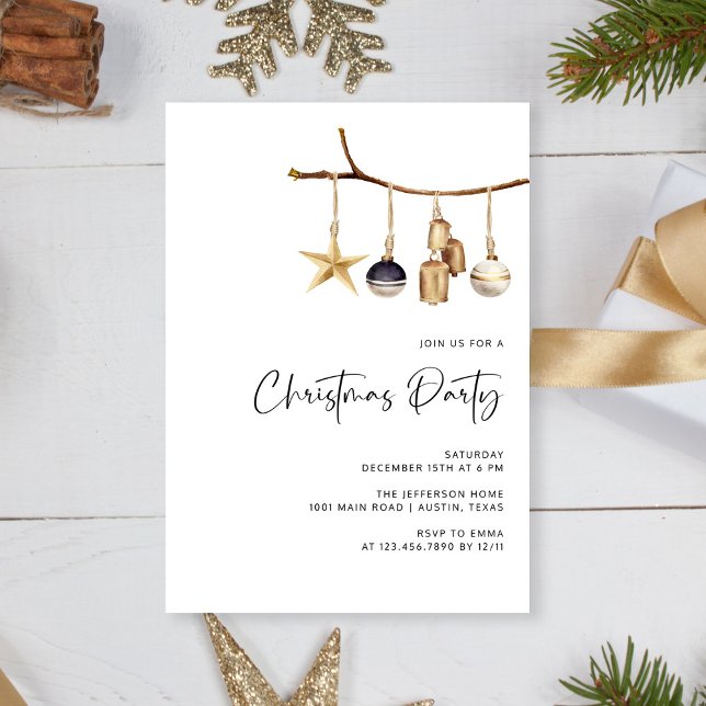 Élégant Noël de famille blanche Invitation (Personalized Elegant White Family Christmas Party Invitation)