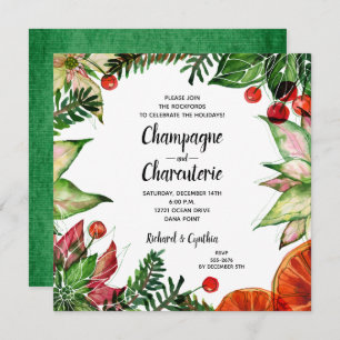 Élégant Noël Floral Charcuterie Invitation
