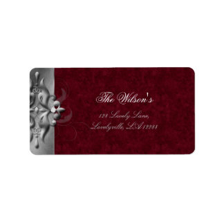 Élégant Noël Mariage Étiquette Bijoux Rouge