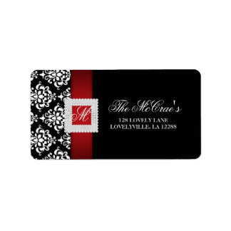 Élégant Noël Mariage Étiquette Bijoux Rouge Noir B