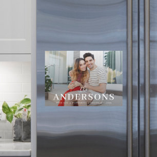 Élégant Noël moderne Couple Xmas Carte magnétique