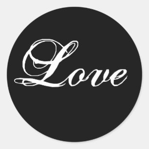 Élégant Noir Blanc Amour Mariage Favoriser Sticker