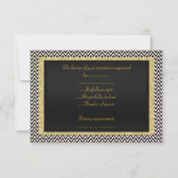 ELEGANT noir blanc Chevron RSVP