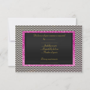ELEGANT noir blanc Chevron RSVP