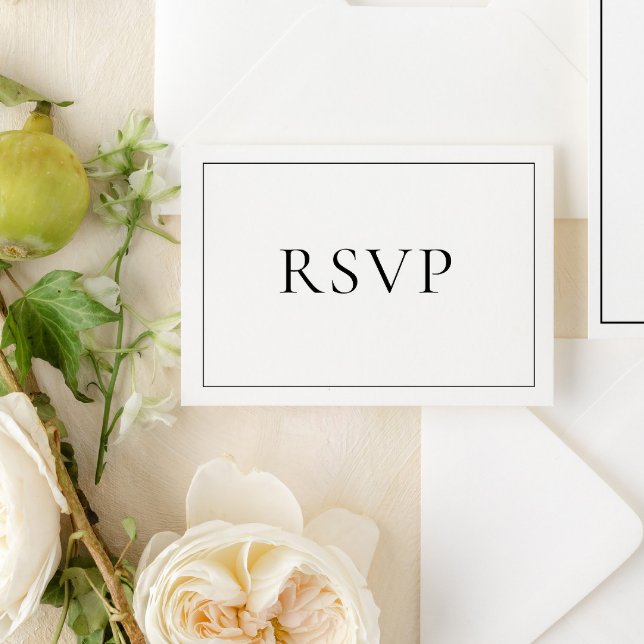 Élégant noir & blanc classique Script RSVP (Easily personalize this elegant, formal wedding rsvp to go with the suite)