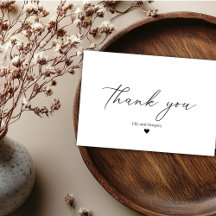 Elégant noir blanc Mariage Carte de remerciements