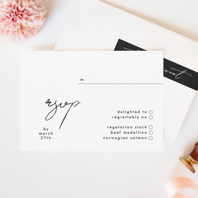 Elégant noir & blanc Simple mariage carte RSVP (RSVP showcasing suite - additional items (bought separately))