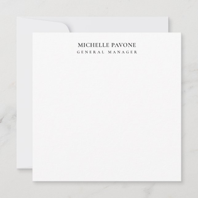 Élégant Noir & Blanc Simple Plain Professionnel (Devant)